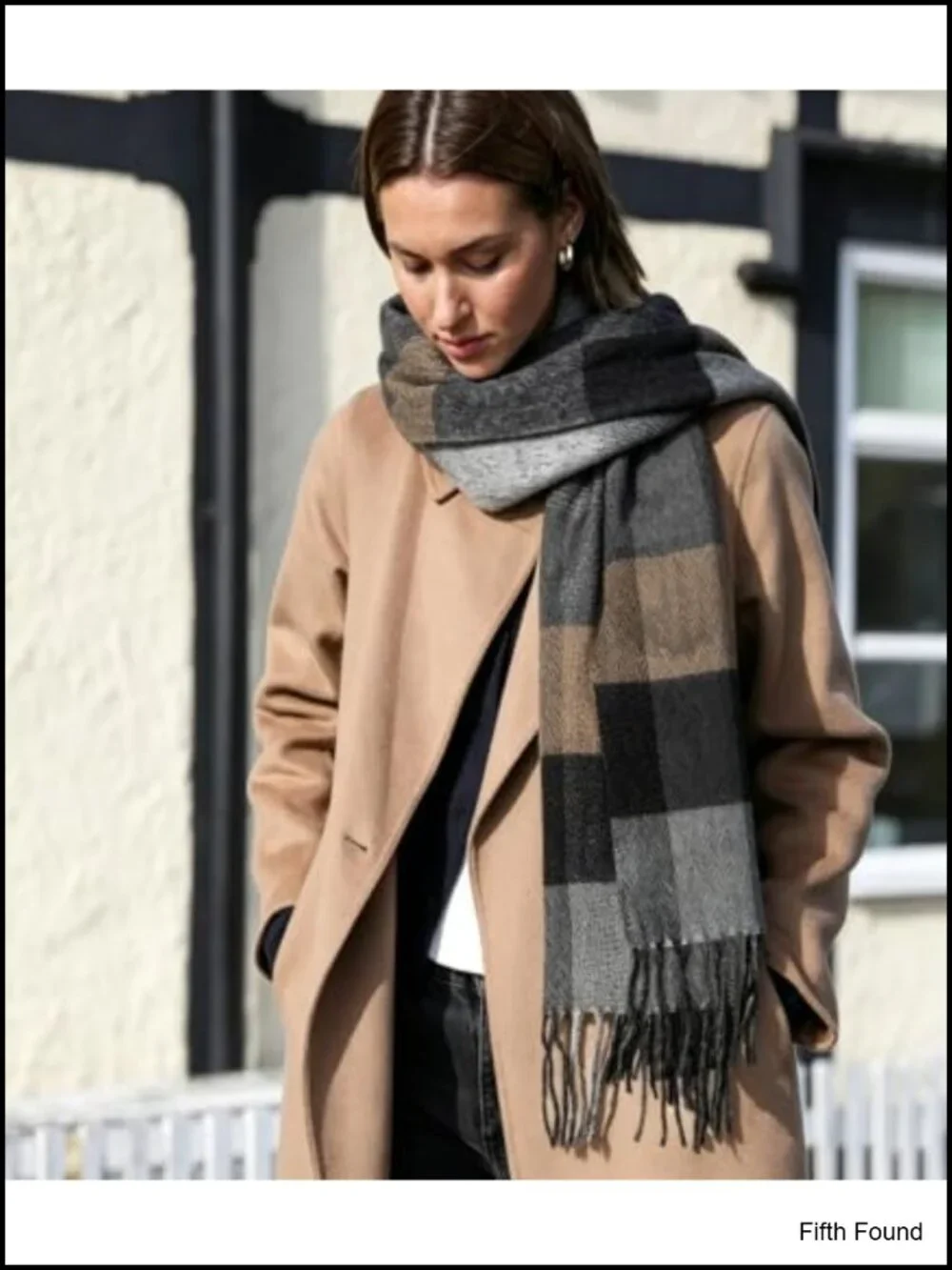 Oversized Tartan Plaid Shawl Wrap Winter Warm Blanket Scarf